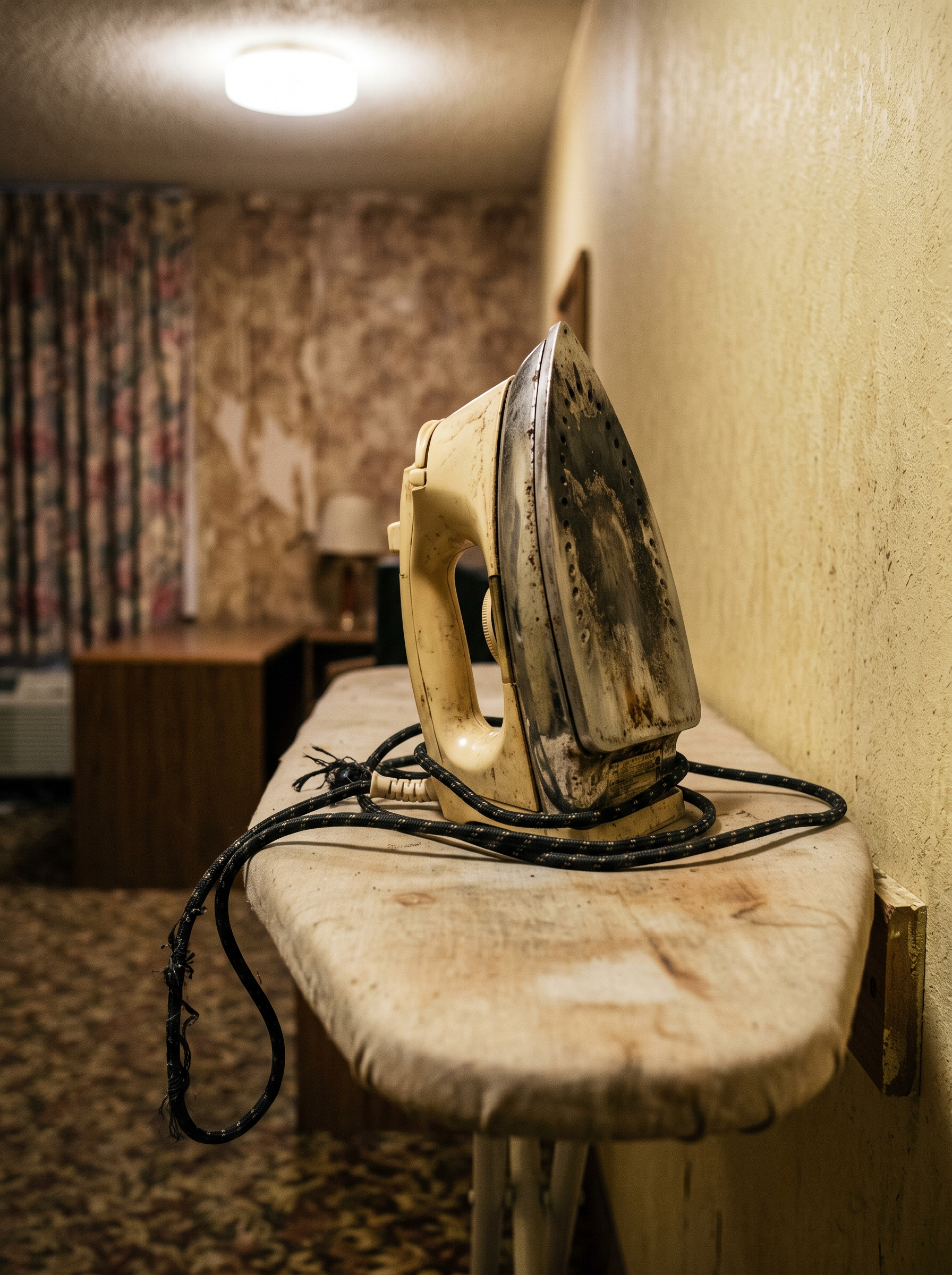 Grimy hotel iron