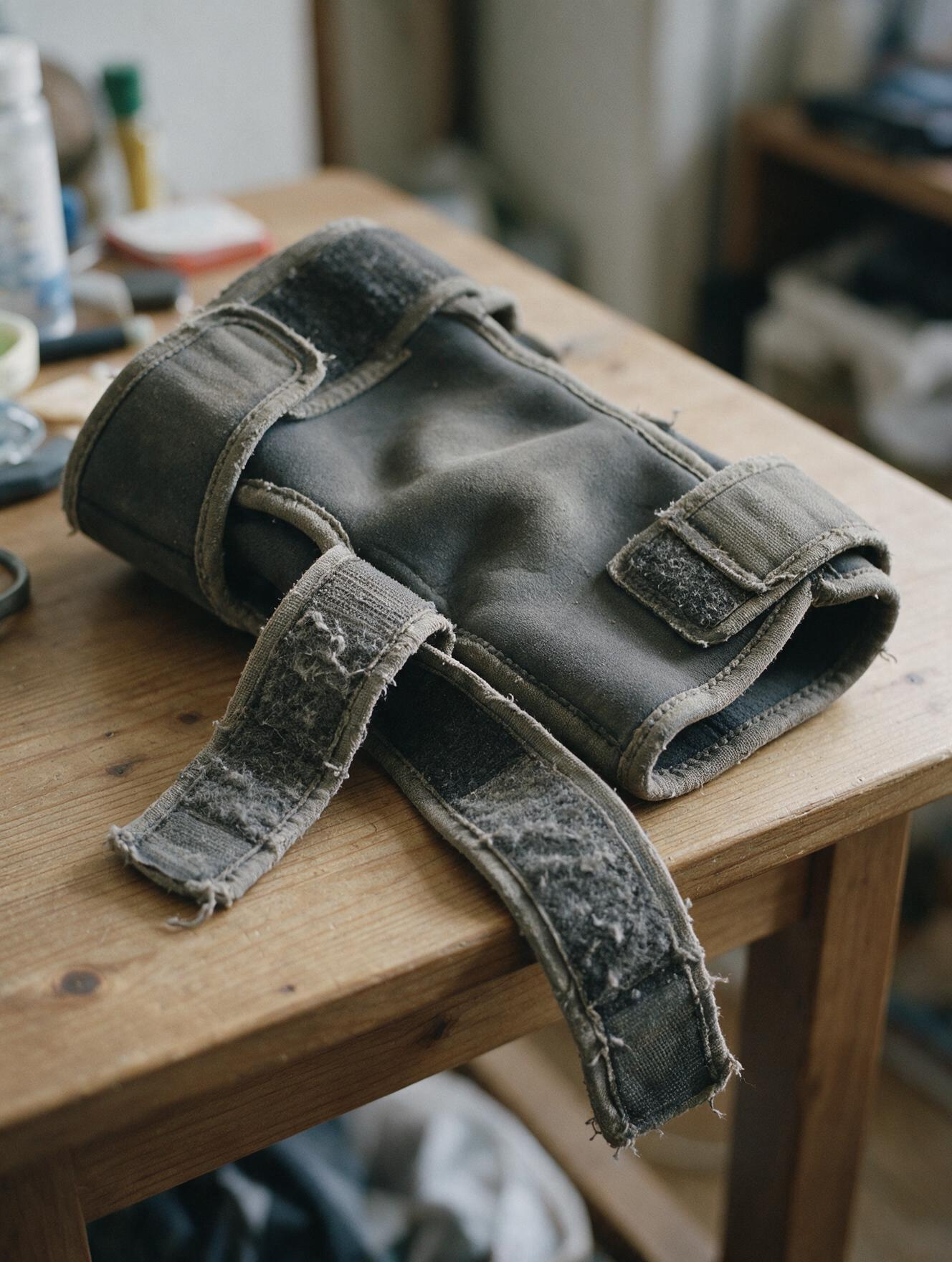Worn out Velcro strap brace