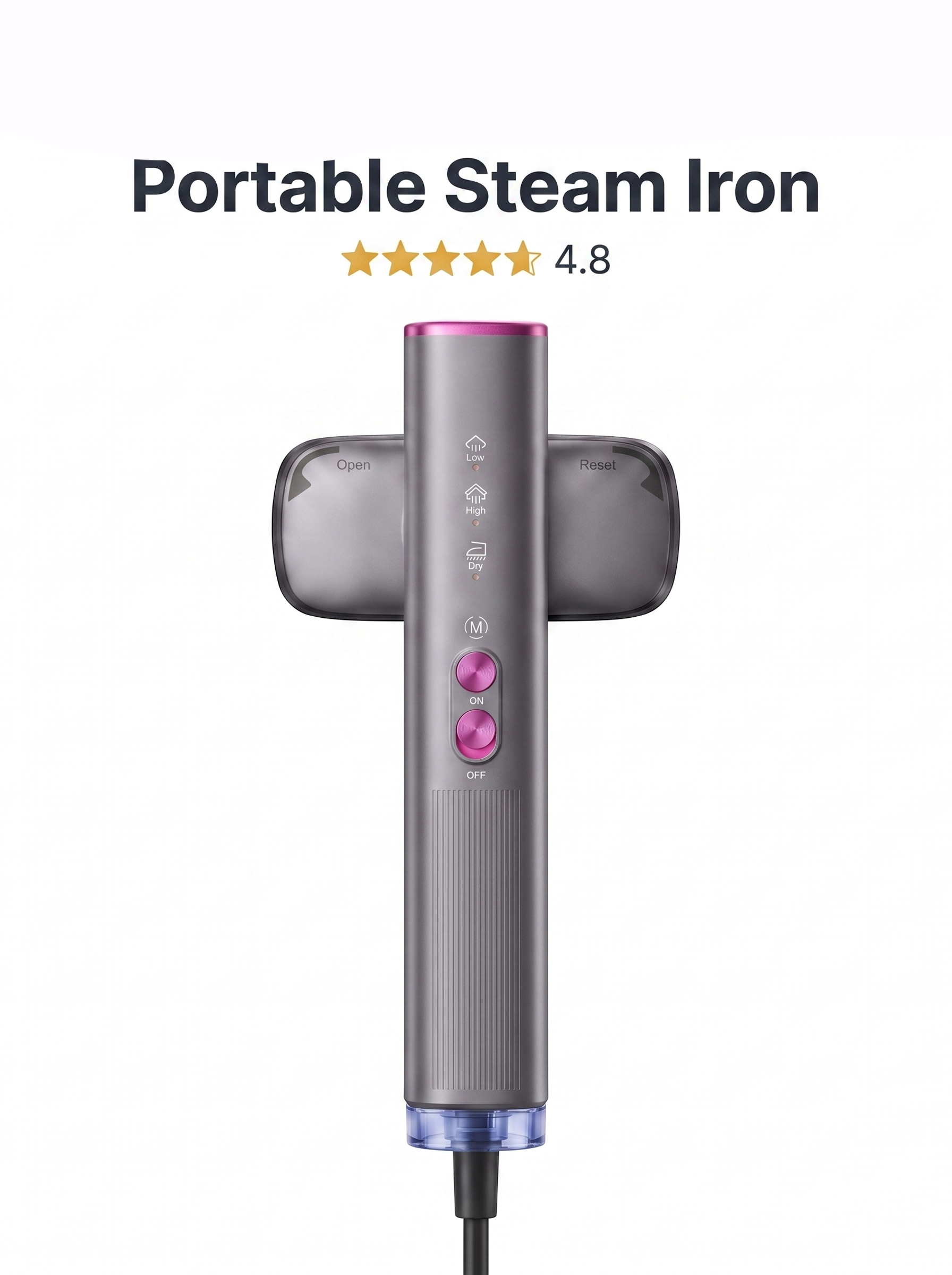 Steam iron front view