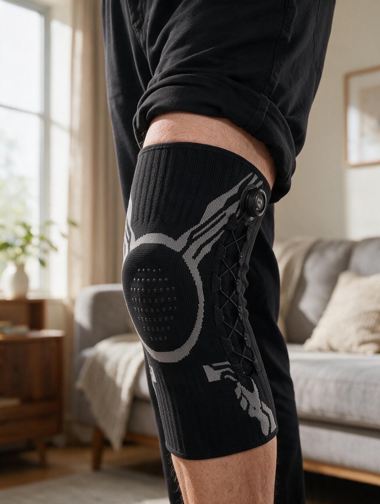 Dial brace worn on the leg