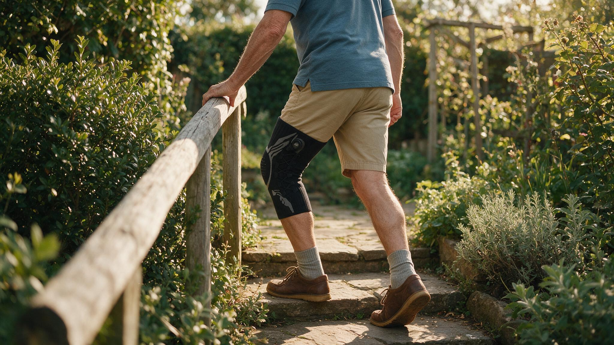 Walking comfortably wearing the brace
